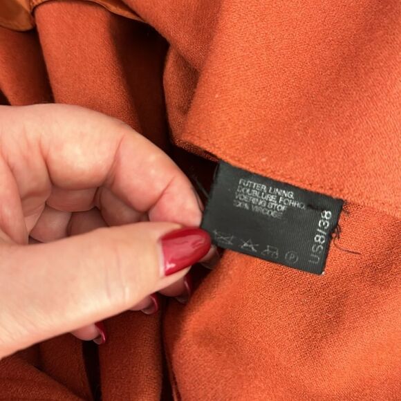 Salko Austria Vintage Wool Contrast Trim Jacket In Orange Size 8 - Picture 5 of 8